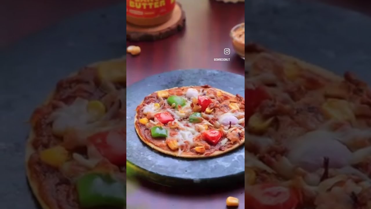 Peanut Bhakri Pizza Recipe: Shrego Dark Roast Creamy Peanut Butter (100% Peanuts, Unsweetened)