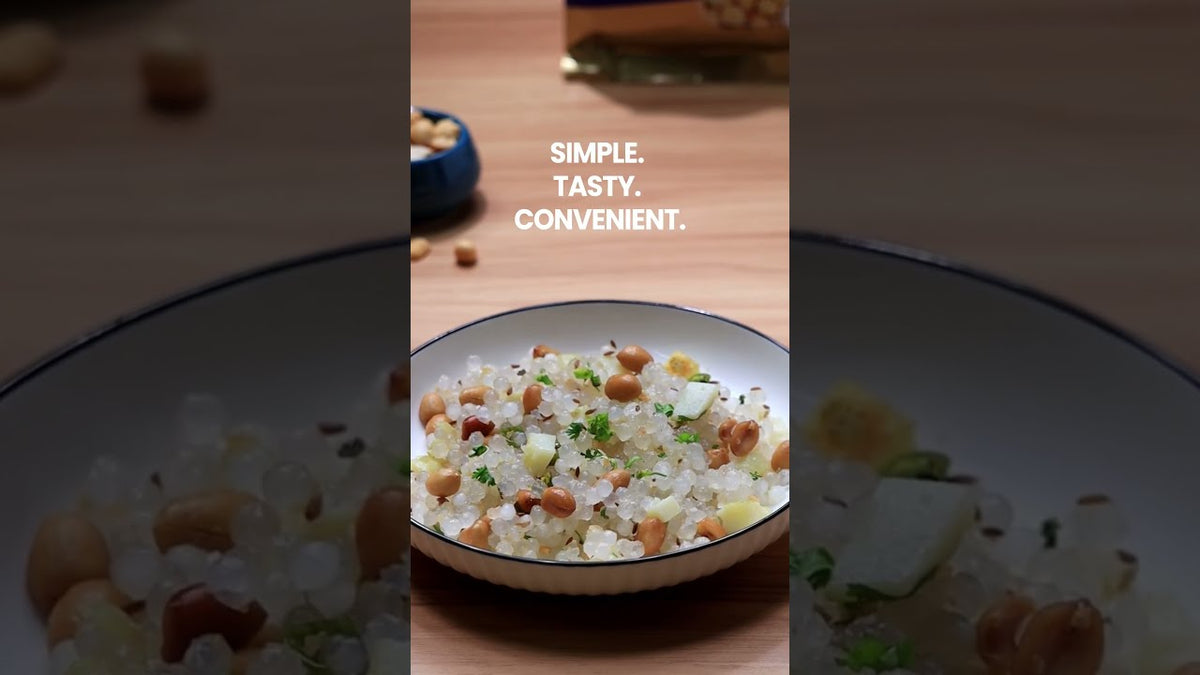 Crispy Sabudana Khichdi Recipe with Shrego Upvas Special Unsalted Roasted Peanuts