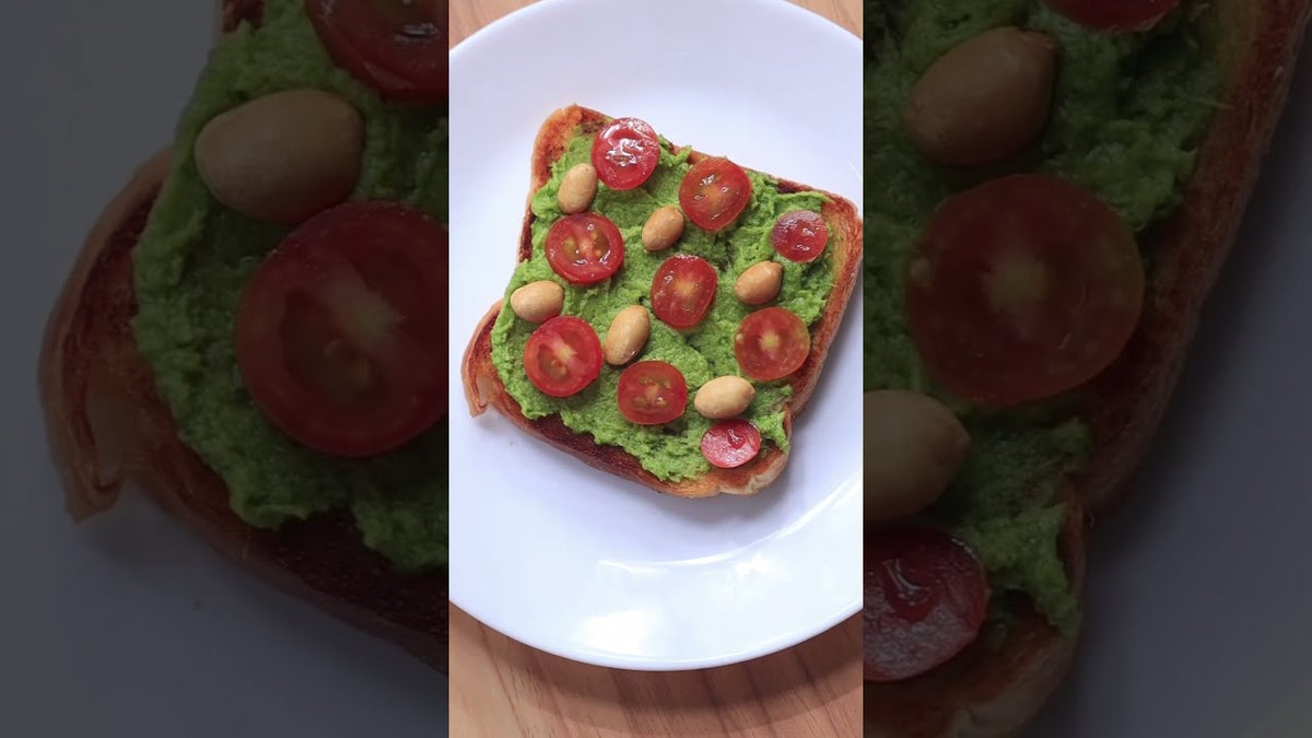 Crispy Green Garlic Peanut Pesto Toast Recipe with Shrego Dark Roasted Whole Unsalted Peanuts