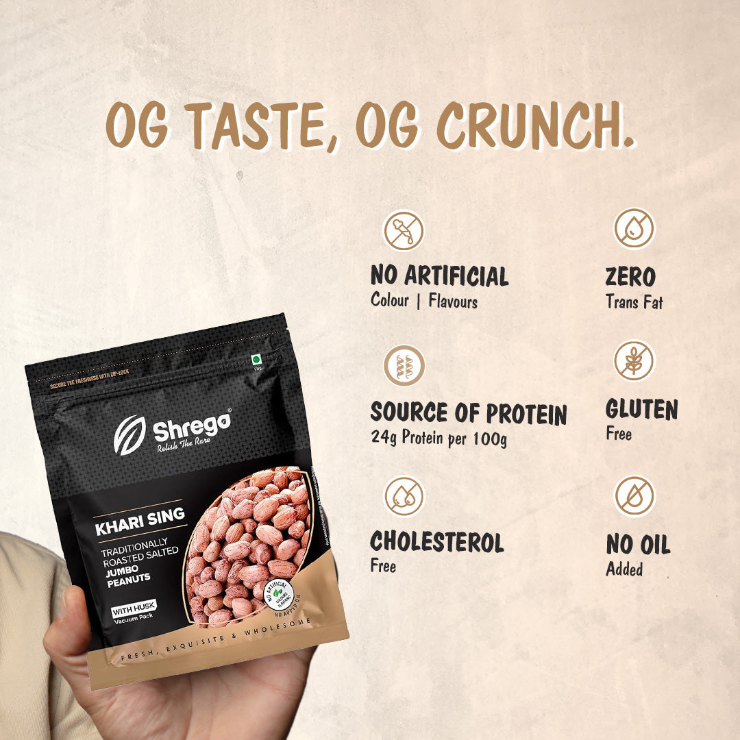 Peanut Plus Khari Sing Traditionally Roasted Salted Jumbo Peanuts