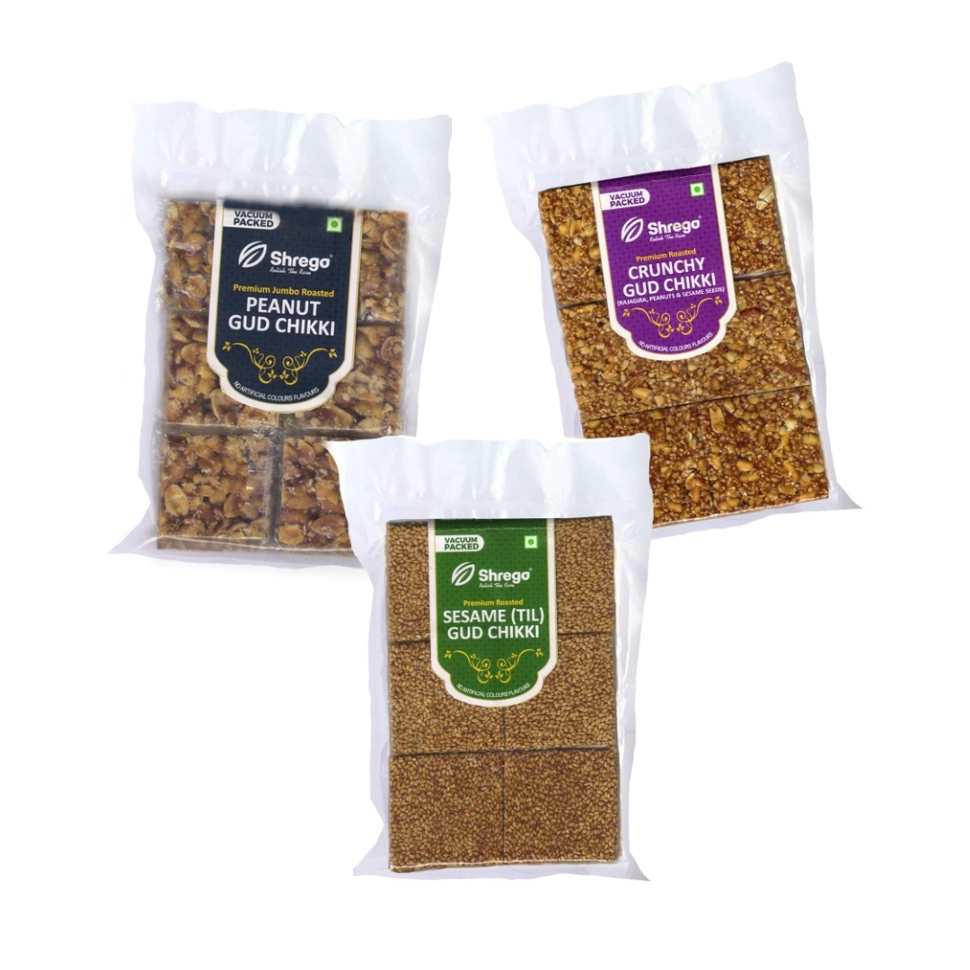 Peanut, Sesame (Til) and Crunchy Gud Chikki (Combo Pack)