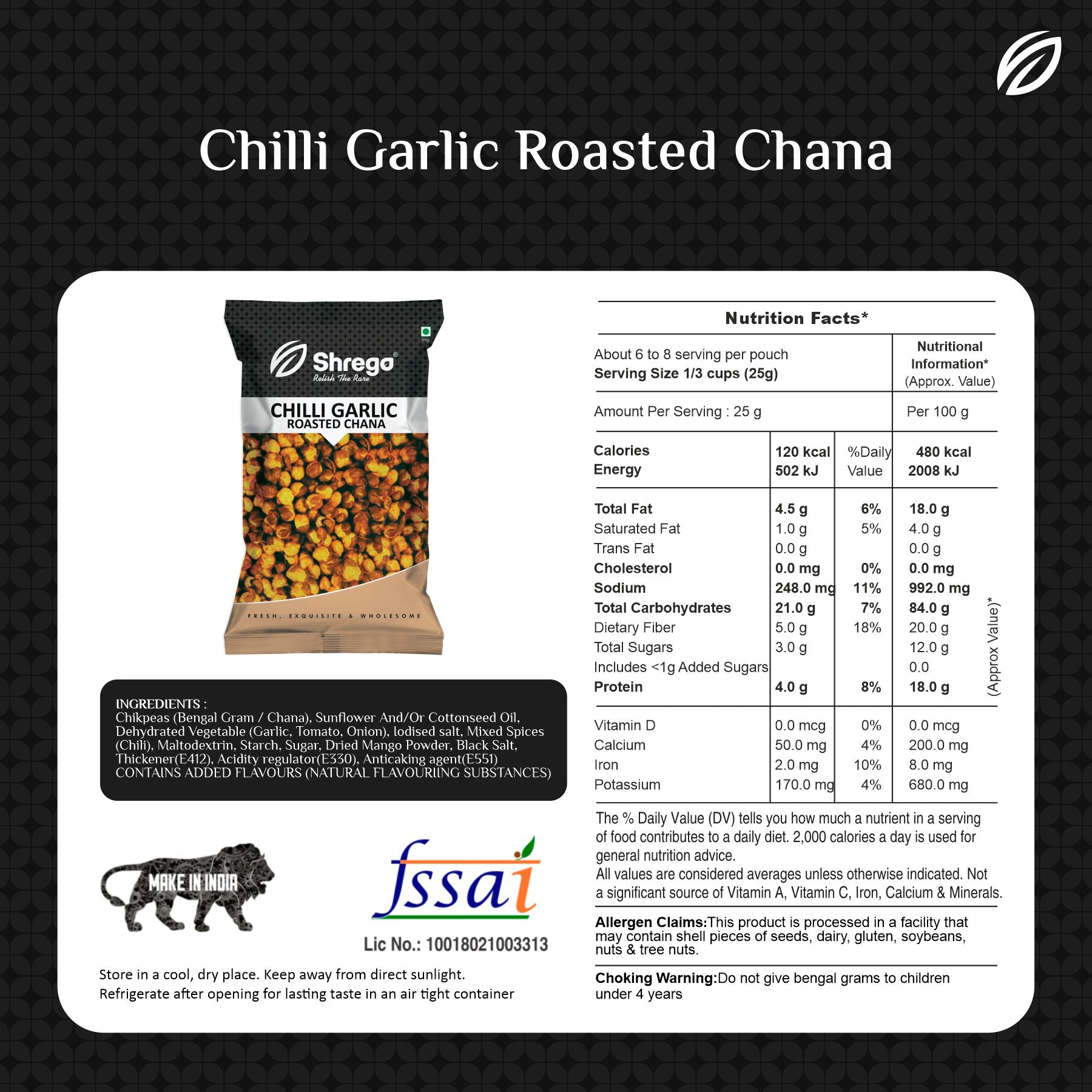 Chili Garlic Roasted Chana