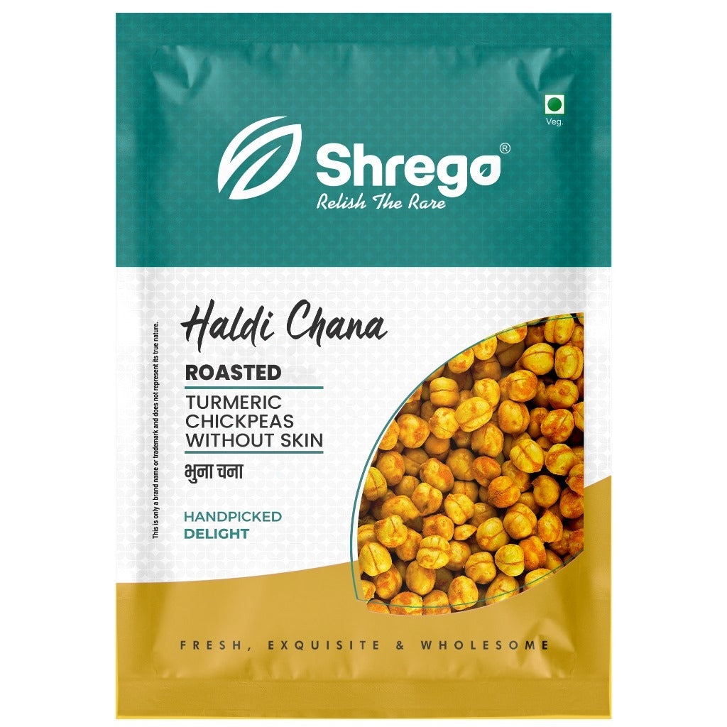 Haldi Roasted Whole Chana (Turmeric Chickpeas Without Husk)
