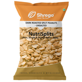 Shrego NutriSplits Dark Roasted Split Peanuts (Unsalted) | Ready-to-Blend | High Protein, Gluten-Free | Peanut Butter Ready | No Added Oil or Salt | 1  kg