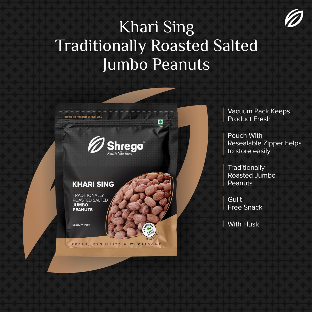 Peanut Plus Khari Sing Traditionally Roasted Salted Jumbo Peanuts