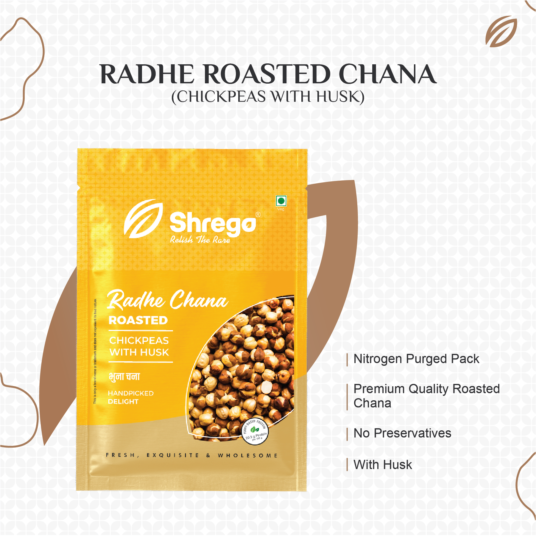 Radhe Roasted Chana (Desi Chickpeas With Skin), Bhuna Chana